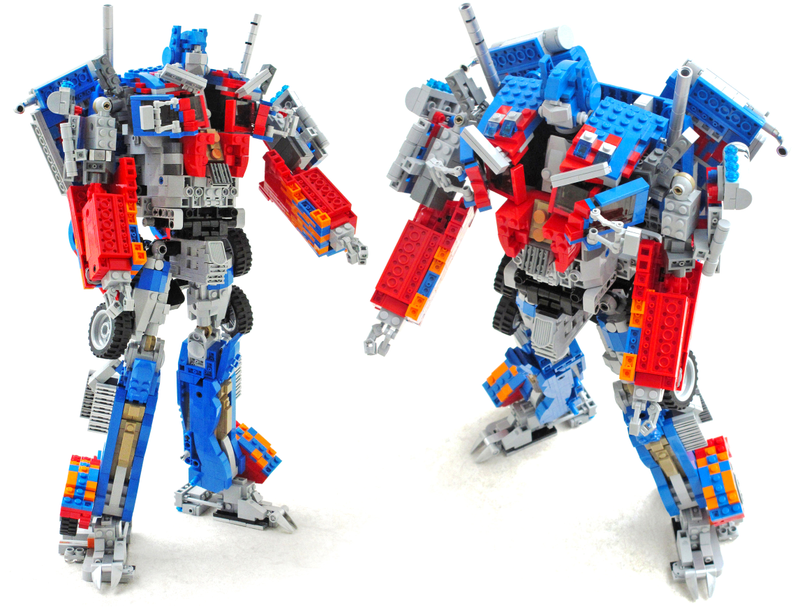 Illustration for article titled This Transforming Lego Optimus Prime Must Be Bending the Laws of Physics
